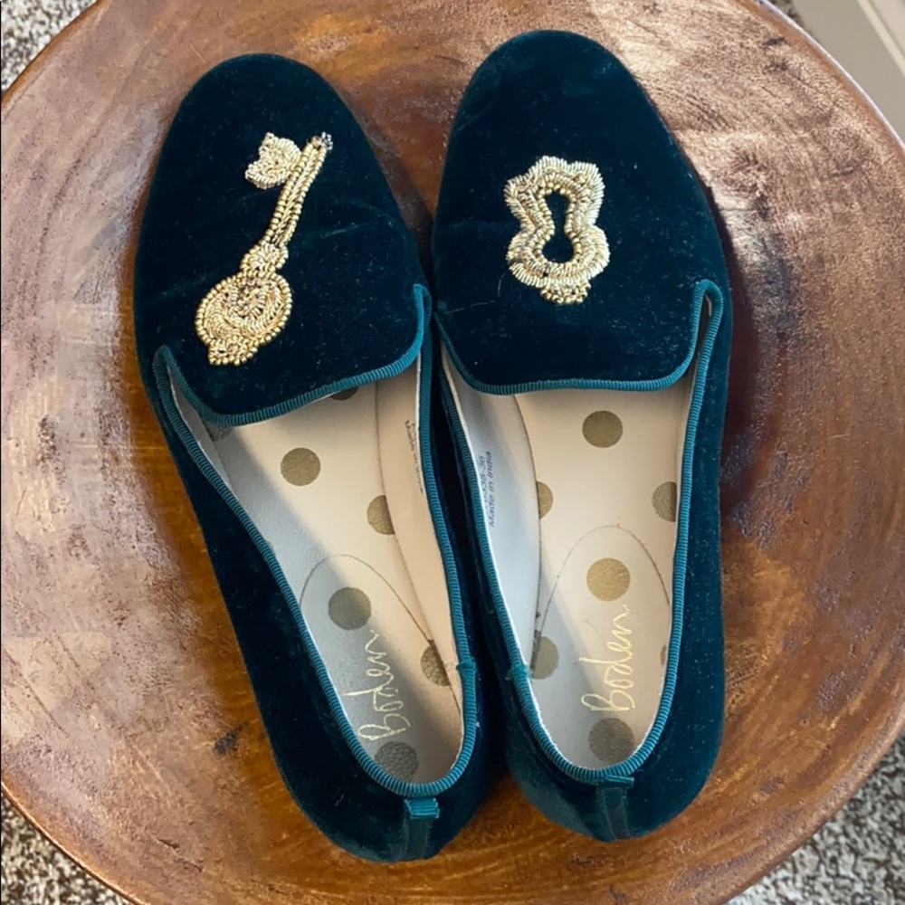 Boden Emerald Velvet Slipper